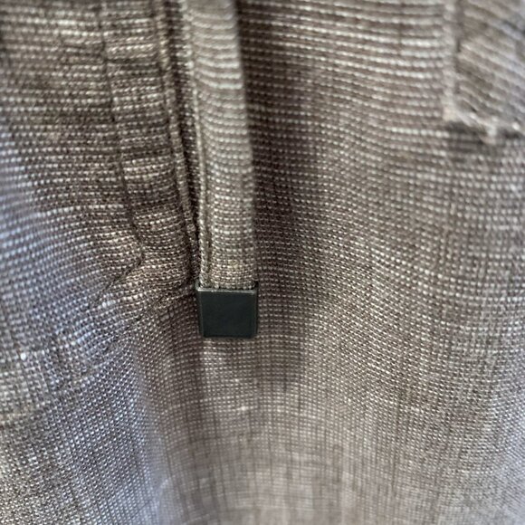 Tommy Bahama Brown Linen Dress w/ tie front, spread collar, roll sleeve size XXS - Picture 7 of 7